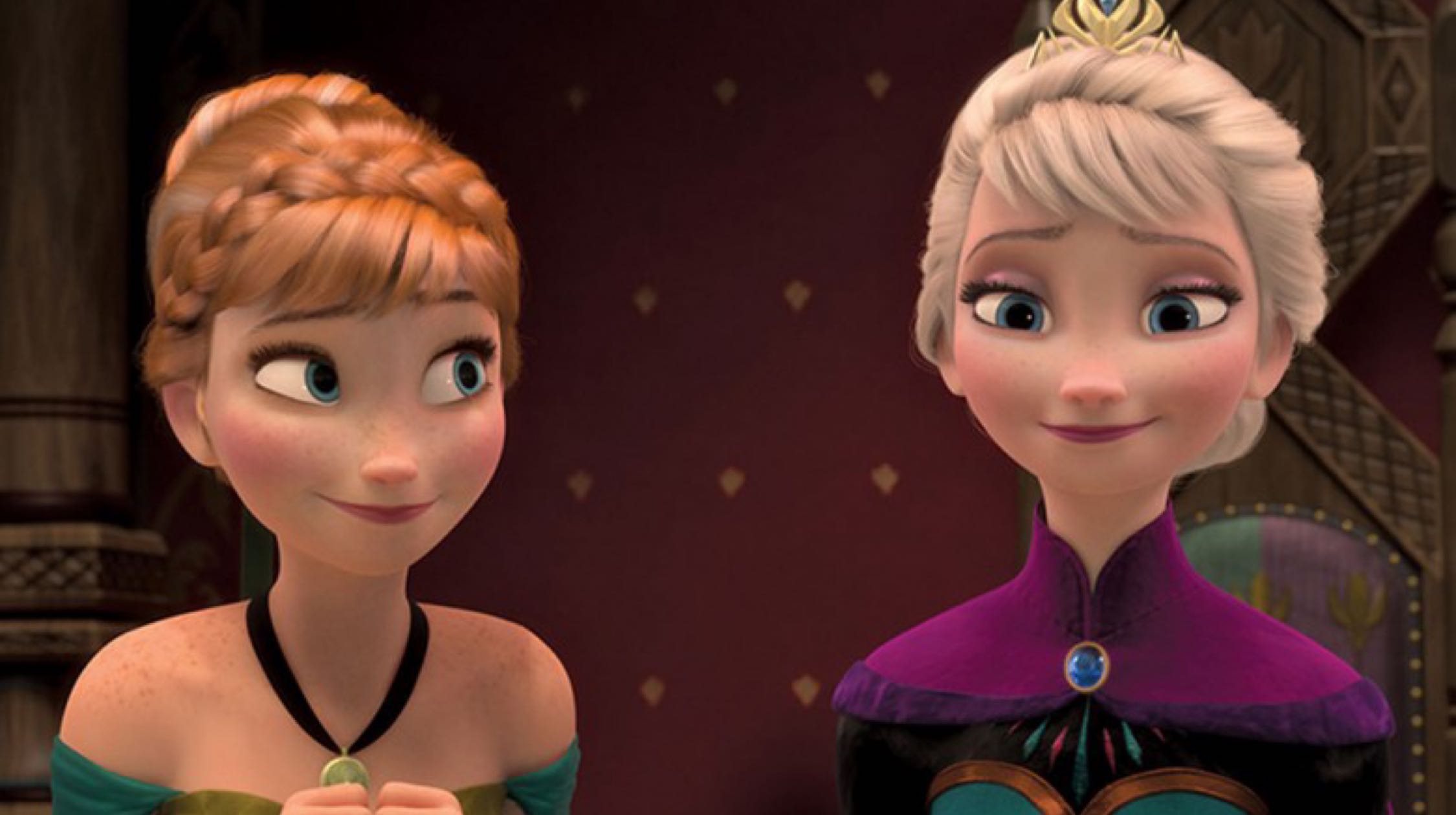 冰雪奇缘绘本姐妹在舞会上